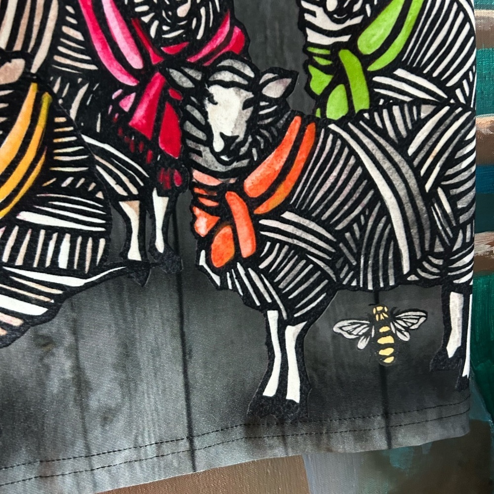 Deborah Lyall Chic Black Sheep Pattern Mini Skirt XL - Picture 9 of 12